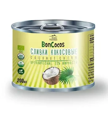 Сливки кокосовые органические BONCOCOS жирность 22%