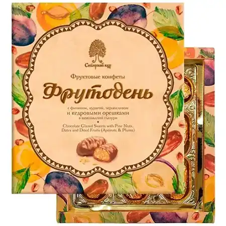 Фруктовые конфеты «Фрутодень» с кедровыми орехами финиками курагой черносливом